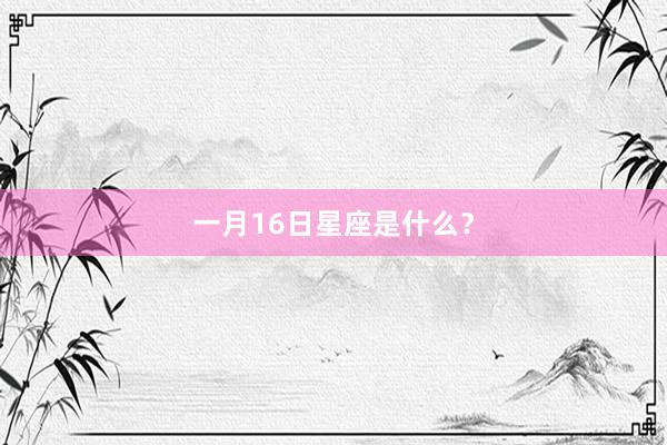 一月16日星座是什么？
